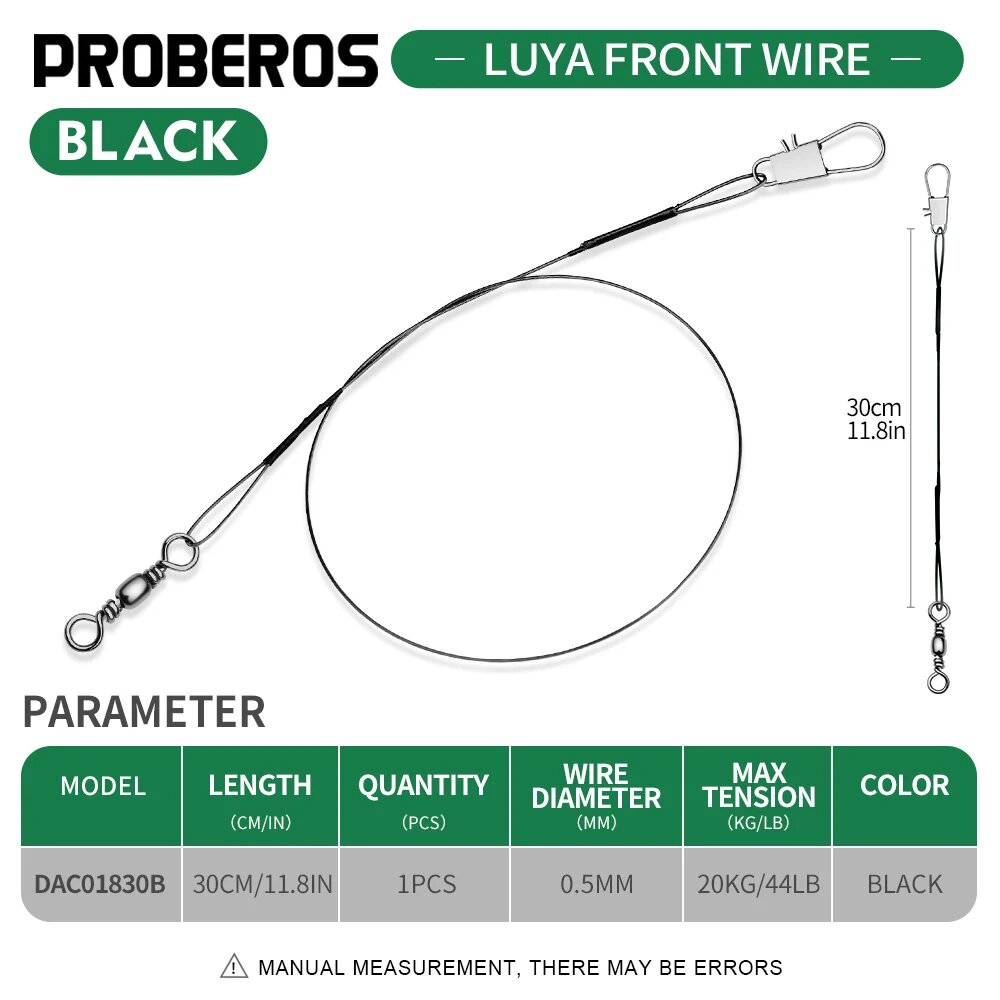 Проводок Proberos из стали, 15 шт. Черный, BLACK-30CM