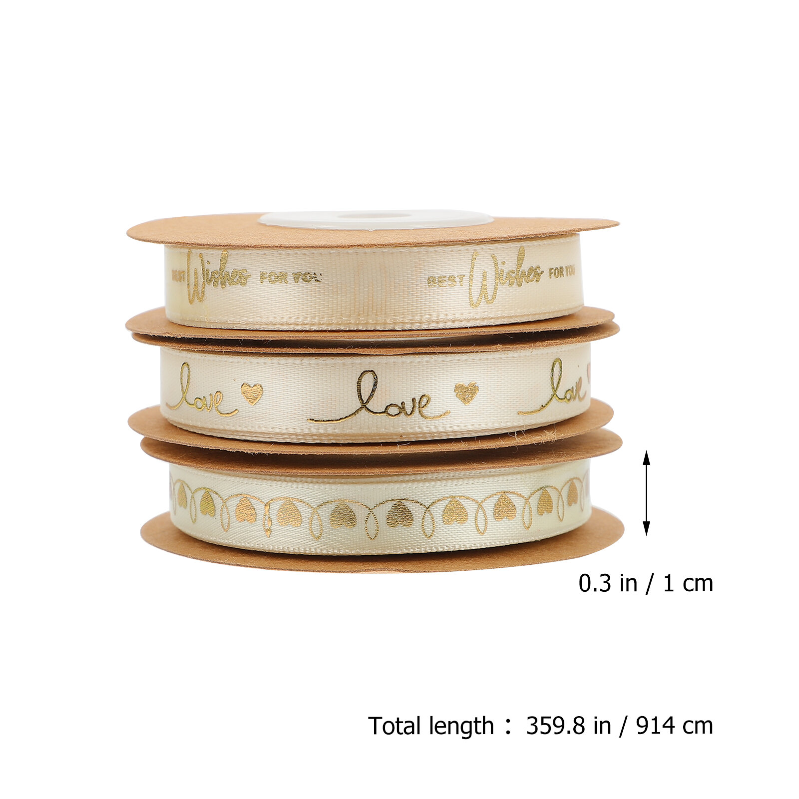 3 Рулона Подарочной Ленты для Упаковки Подарков и Декорации на Свадьбу Valentine Ribbon 914 39x1 см