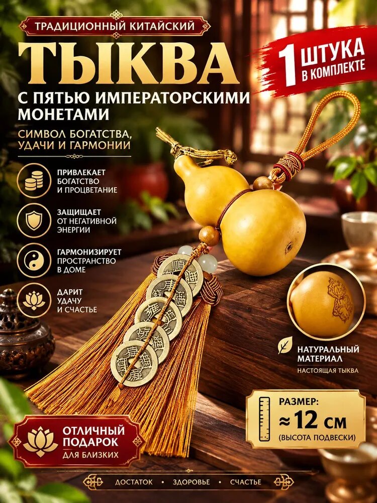 Пять императоров, деньги, натуральная тыквенная подвеска в виде сердца по фэн-шуй, антикварные часы, подвеска, используемая для фэн-шуй и удачи