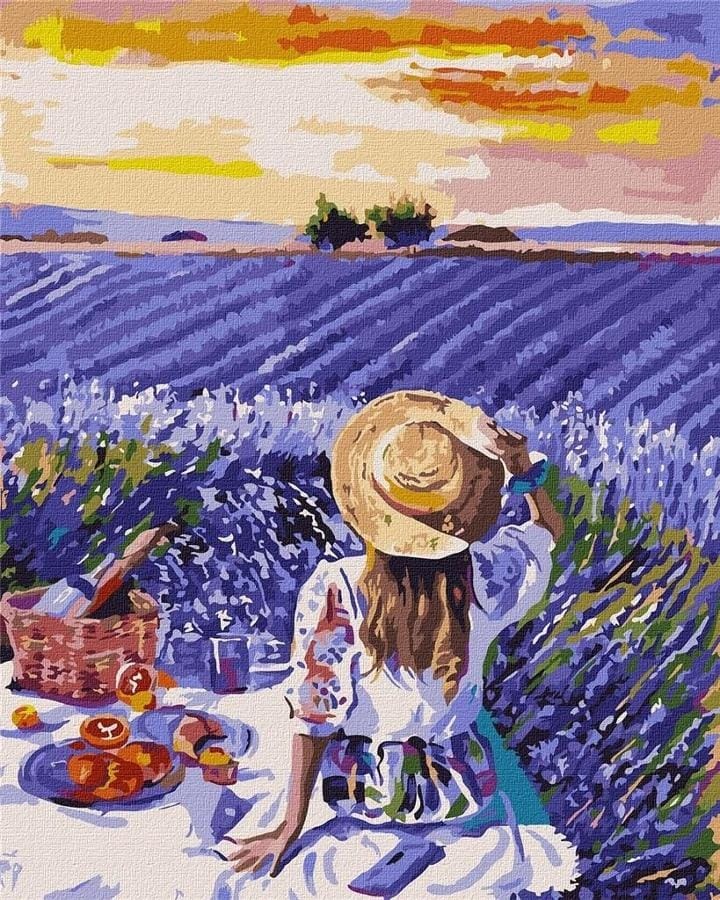 Набор для рисования, росписи Ideyka рисование по номерам, лавандовый пикник, 40x50 см, для детей