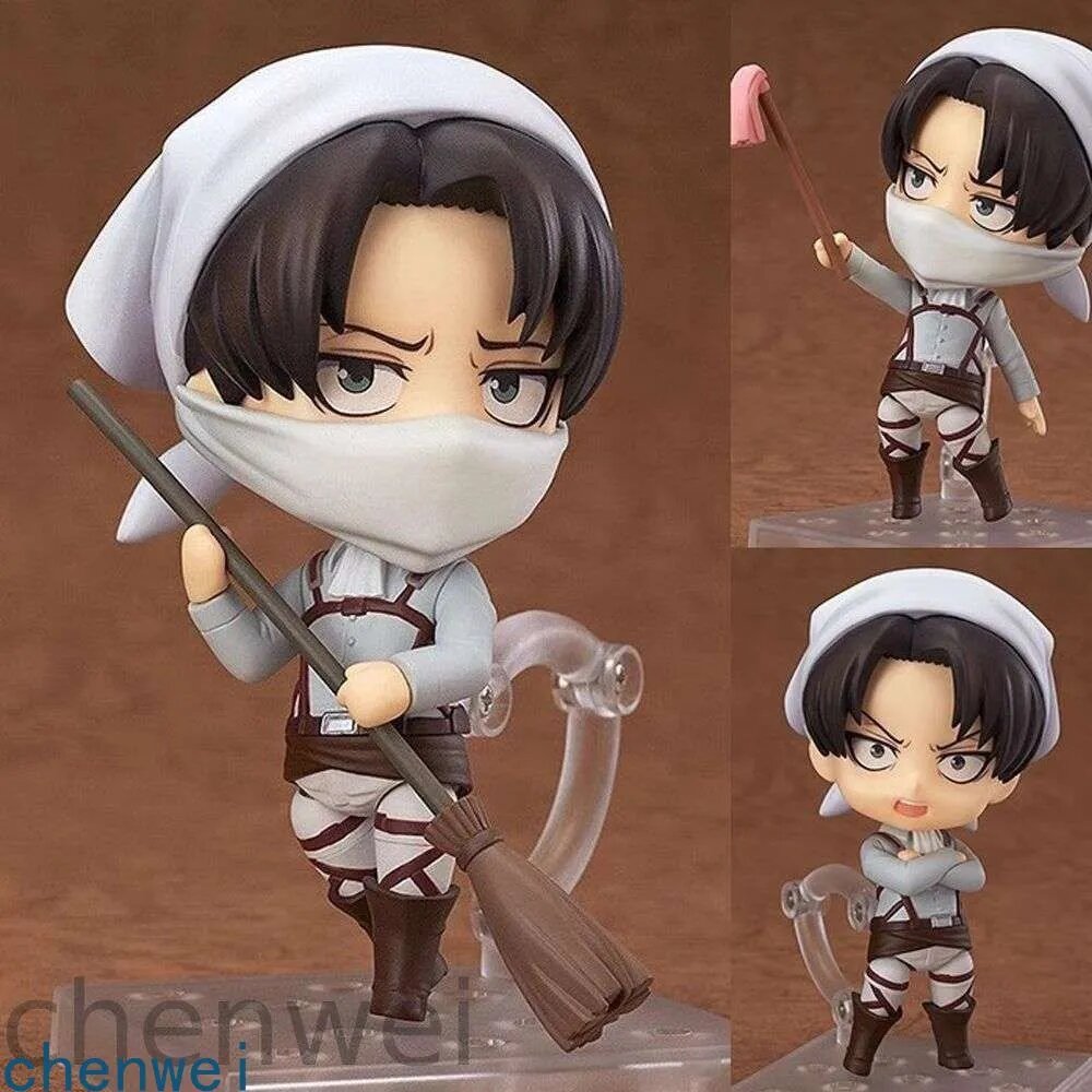 Фигурка нендороида атака титанов Версия для очистки леви Акkерман / Attack on Titan Levi Ackerman Подарки для болельщиков 10 см