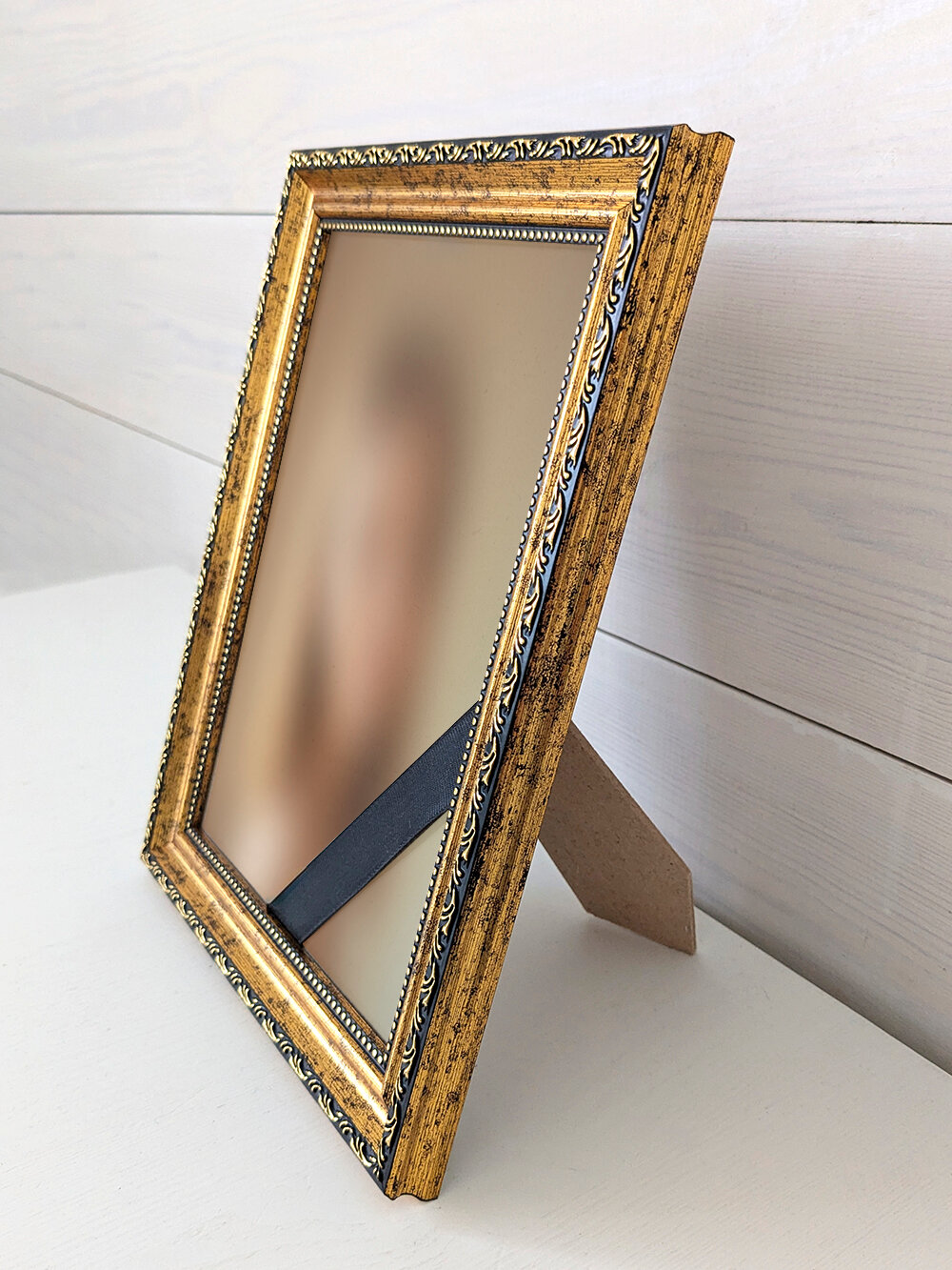 Фоторамка 15*21 (A5) со стеклом, ритуальная, с траурной лентой