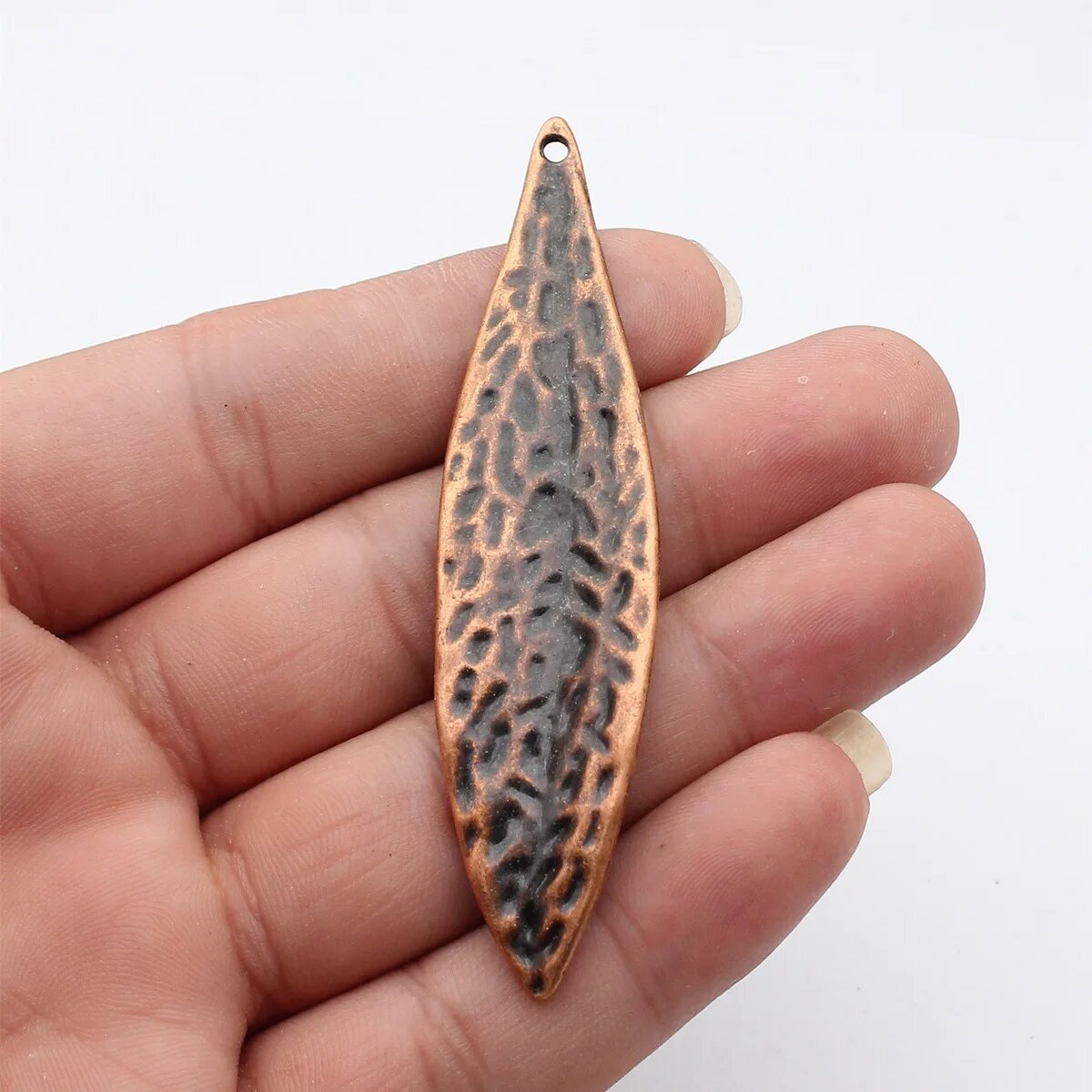 WYSIWYG подвески из металла 2 шт, золото, hammered leaf Коричневый, Antique Copper Color