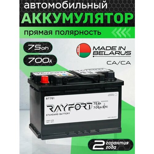 Аккумулятор автомобильный RAYFORT Standart RT600 60Ah 520A обратная полярность (242х175х190)