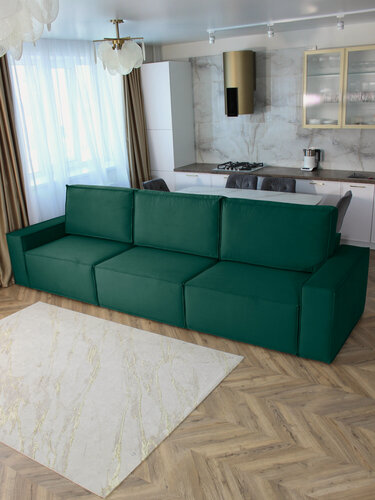 Изображение товара Диван-кровать Forrest Конер зеленый, механизм выкатная Еврокнижка, 350х109х65 см