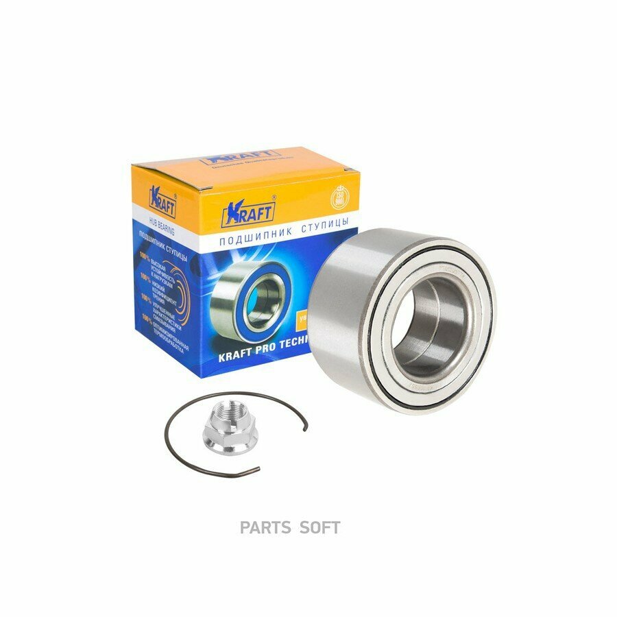 KRAFT KT 100857 Подшипник ступицы переднего колеса, комплект Renault Clio (05-) 1.2-1.5 16V, Kaptur (13-) 1.2-1.5, Megane II (04-09) 1.5-2.0