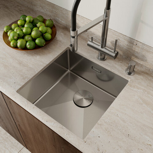 Изображение товара Мойка для кухни IDDIS Эдифис (Edifice) EDI44S0i77 440х440 сатин врезной и подстольный монтаж