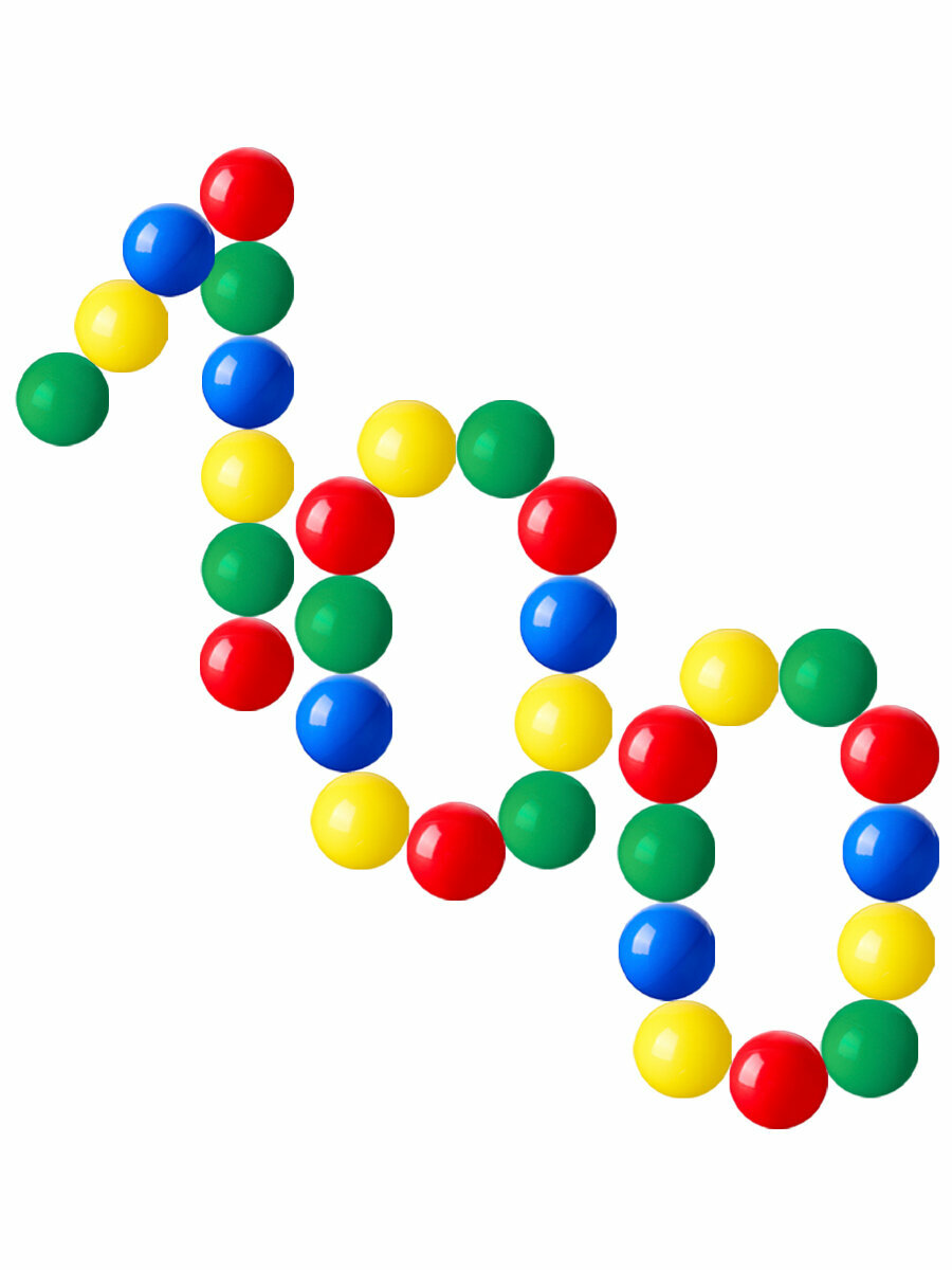 Шарики пластиковые для сухого бассейна, 100 шт, разноцветные, Ø70 мм (в пакете) ( Арт. И-8995)