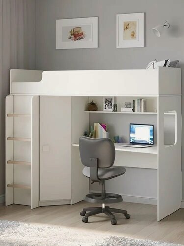 Изображение товара Кровать чердак Легенда B605.41 белый спальное место 175х75 см