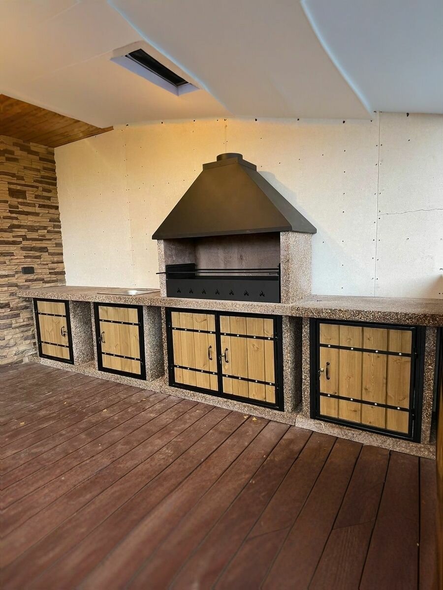 Барбекю комплекс Premium Stone, мангальная зона, модульный мангал