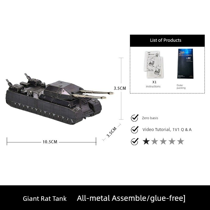 Модель танка Сентурион для сборки из металла, военная игрушка, 3D-пазл