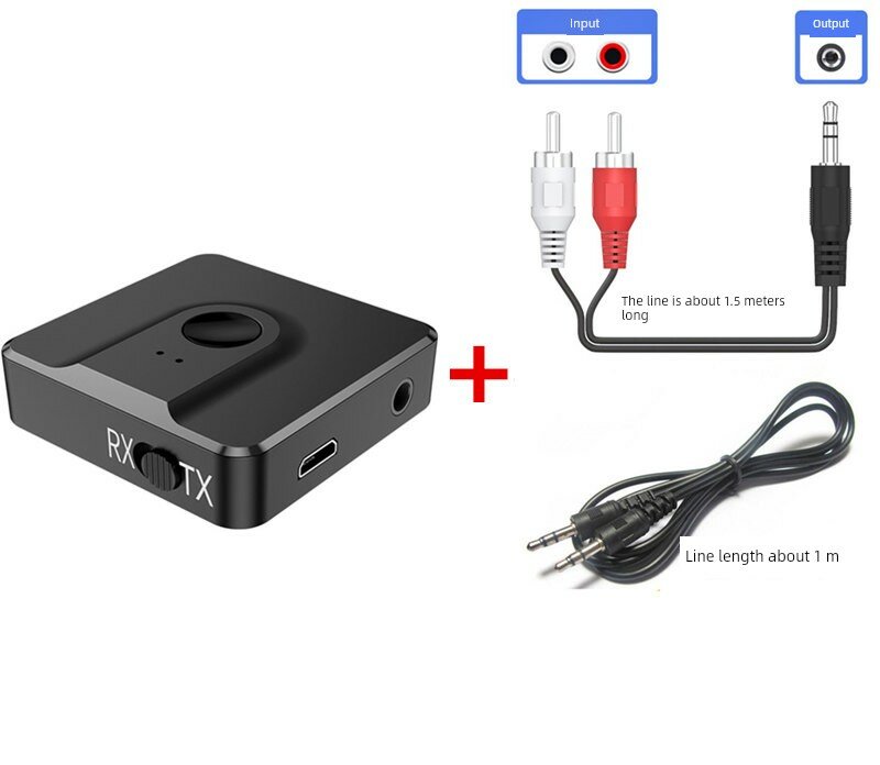 Bluetooth Аудио Адаптер Двойной Режим BT10 с аудиокабелями 3.5 мм и RCA для ТВ, ПК, Колонок