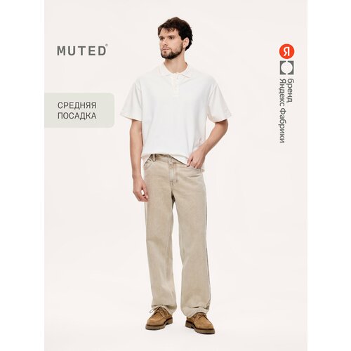 фото Джинсы muted прямого силуэта, размер 26/32 (176-182), кремовый