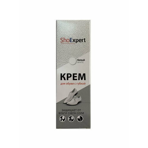 фото Крем тюбик с губкой, 75 мл, белый shoexpert