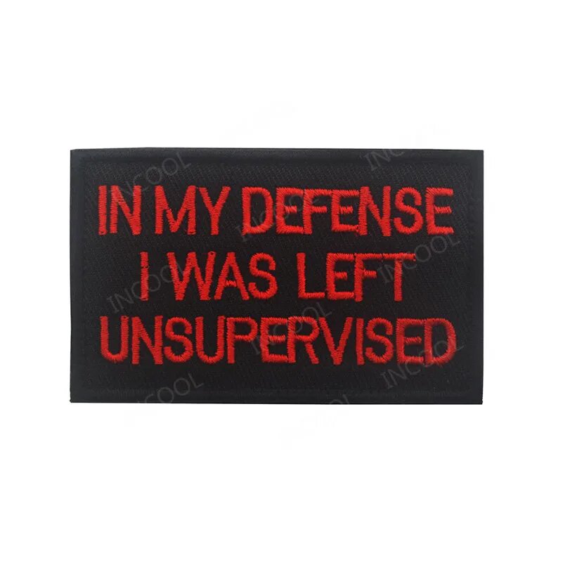 Нашивка "In My Defense" черная 8x5 см