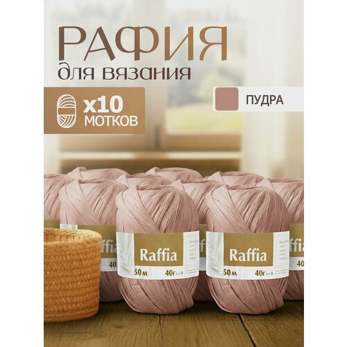 Пряжа для вязания Artland Raffia 10 мотков (50 м, 40 гр), цвет Пудра
