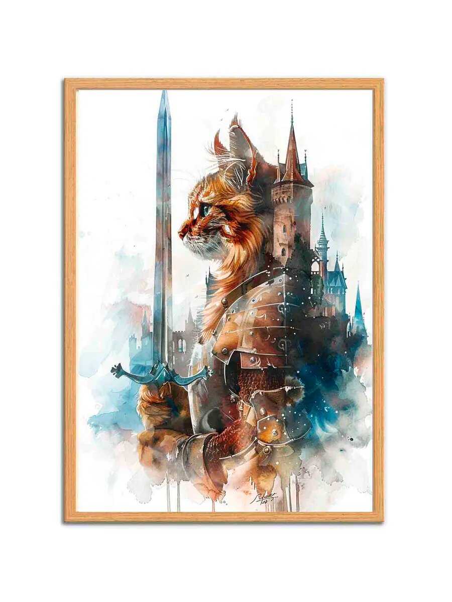 Кот Мейн-кун Рыцарь 1, Плакат 30x42см