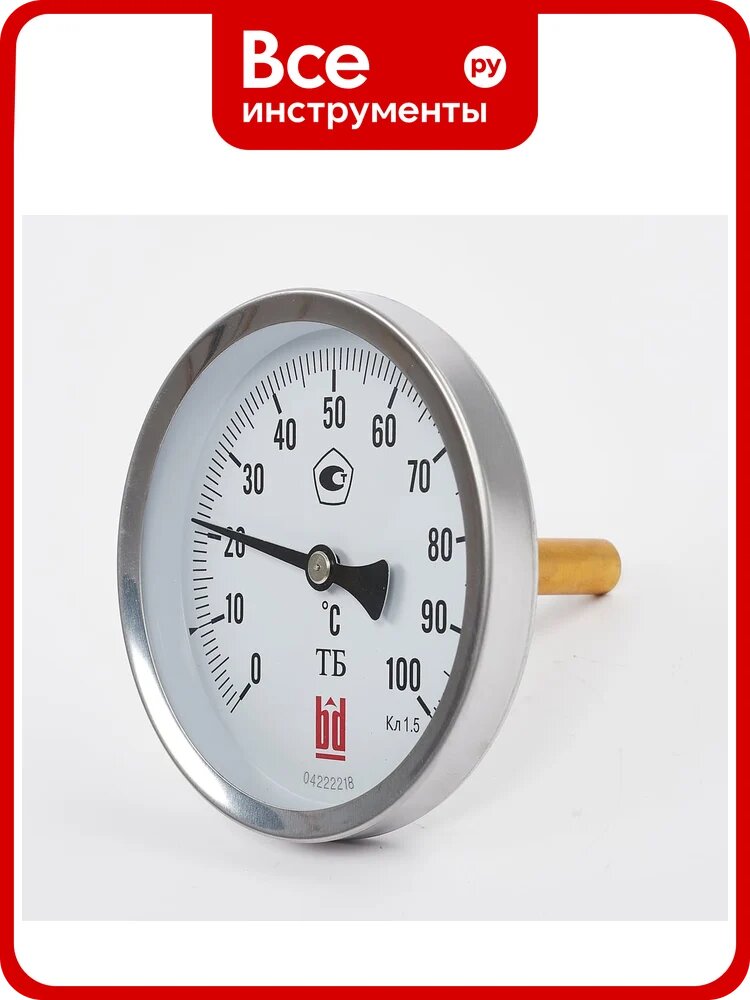 Биметаллический термометр BD ТБ 100Т/100 (0-100 °C), G 1/2, 1,5 рос, 51523101123