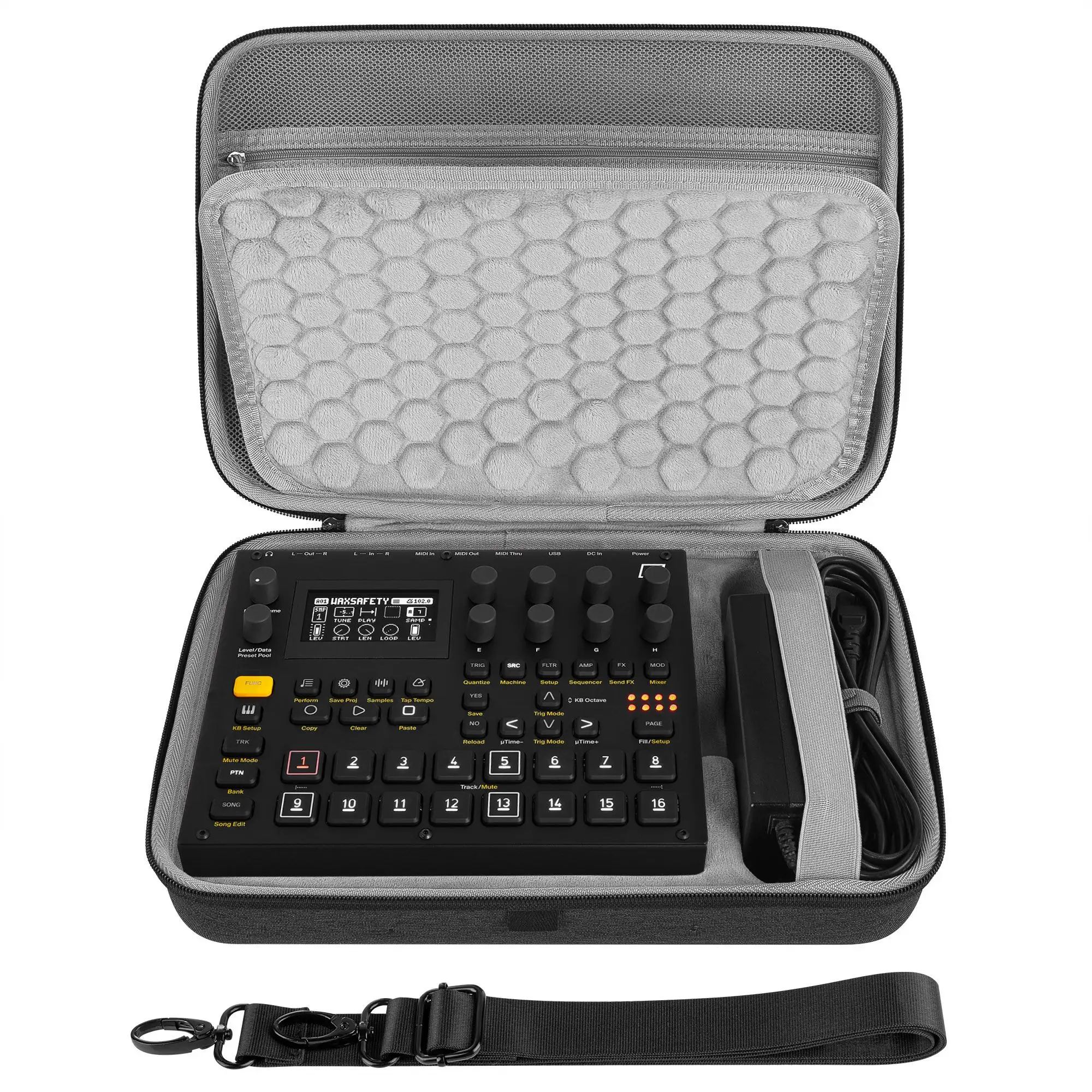 Чехол для переноски аудиоинтерфейса, совместимый с Elektron Digitakt II Digitone II Syntakt 12 Analog Heat MKII Твердая дорожная сумка