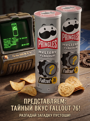 Изображение товара Чипсы картофельные Pringles Mystery Flavour Fallout 76, загадочный вкус 165г х 2 шт (Европа)