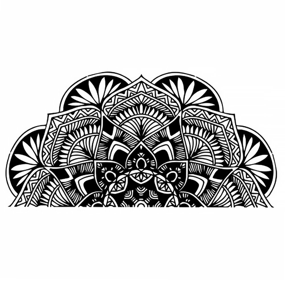 Mandala Цветочная Наклейка Для Стены У Кровати Оригинальный Дизайн Безопасная И Прочная 114X57X0 1Cm