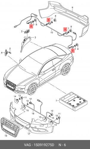 Датчик Парктроника Audi, Seat, Skoda, Vw (VAG 1S0919275D)