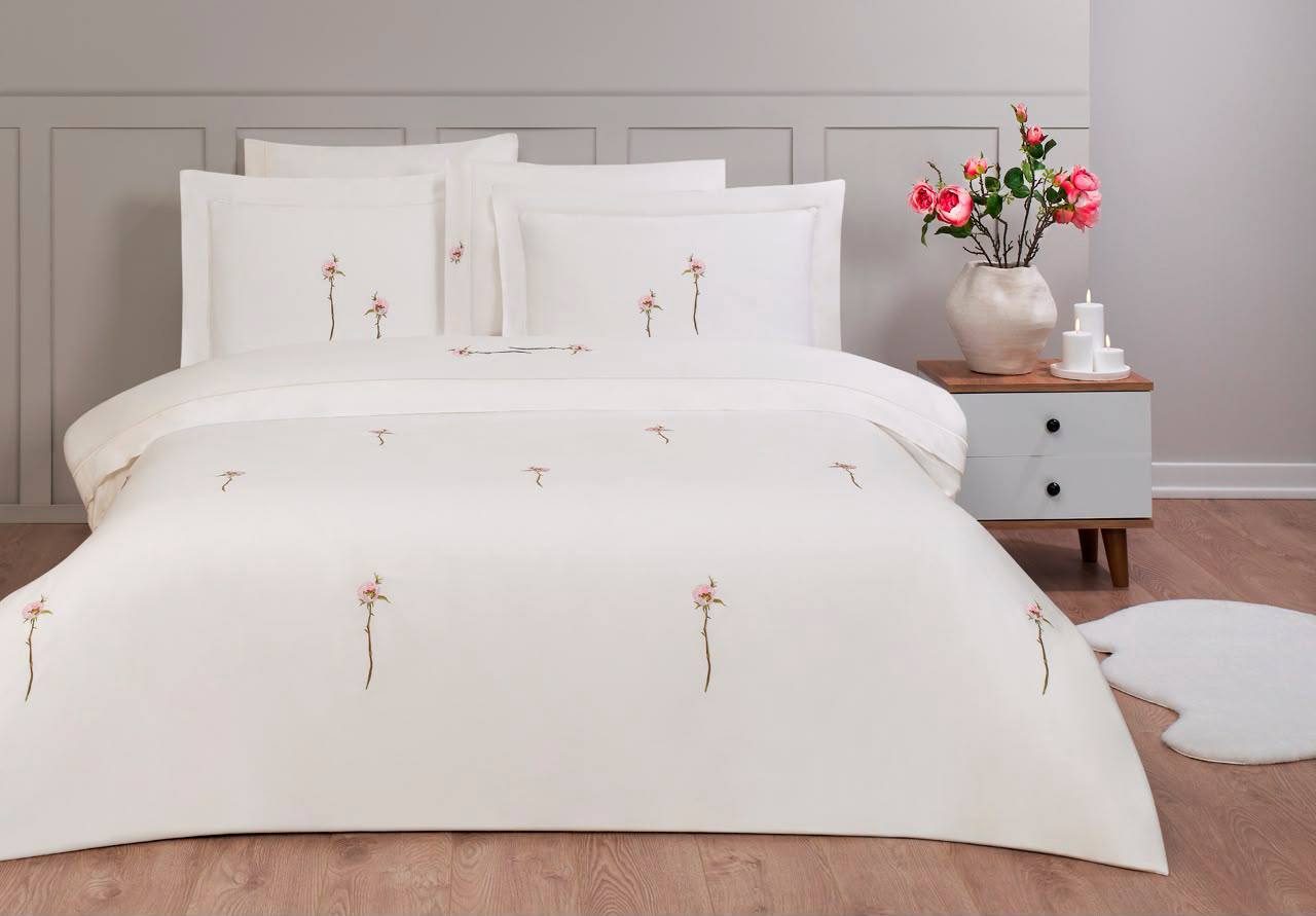 Комплект постельного белья Tivolyo Home NEW CLEMATIS белый
