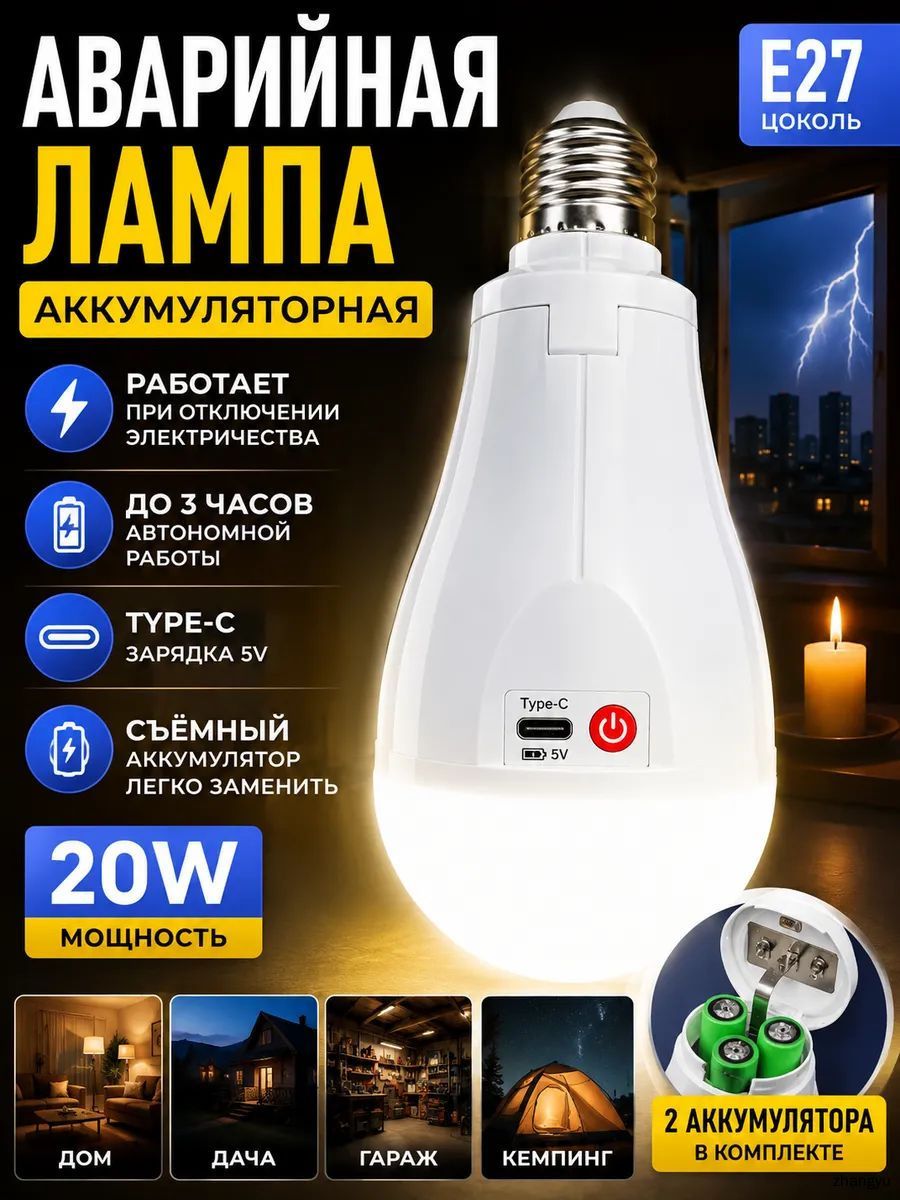 Лампочка, 20 Вт, Люминесцентная (энергосберегающая), 1 шт.