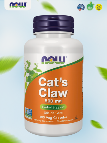Изображение товара Now Foods Кошачий коготь 500 мг 100 веганских капсул, Cat's Claw 500 mg 100 vcaps