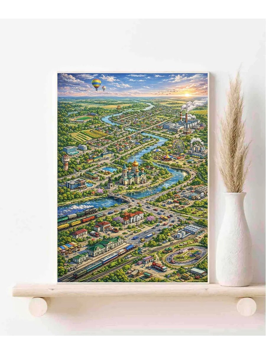 Тимашёвск, Россия, Fantasy Map, Карта, Плакат 30x42см