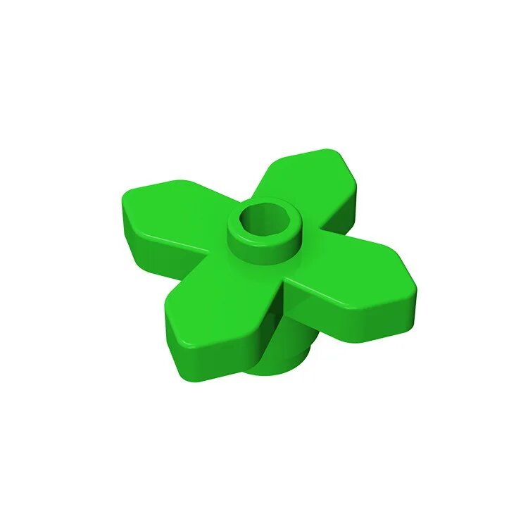 Конструктор Gobricks, зеленый цветок 2x2