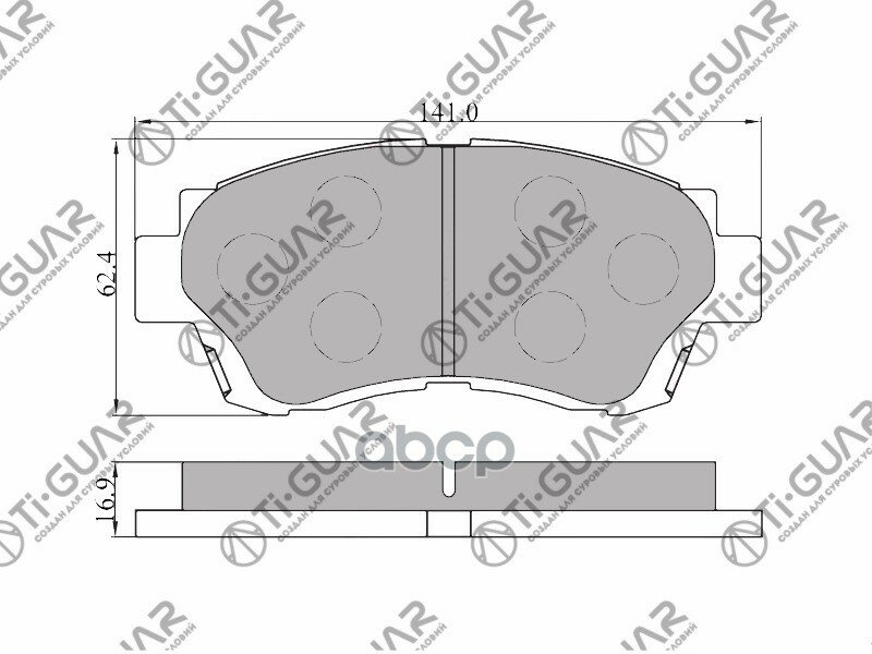 Тормозные колодки /передние 4шт /керамические /TI-GUAR для TOYOTA Celica ST20#, Mark 2/Chaser 1998-2007, Progres JCG1#, Veros.