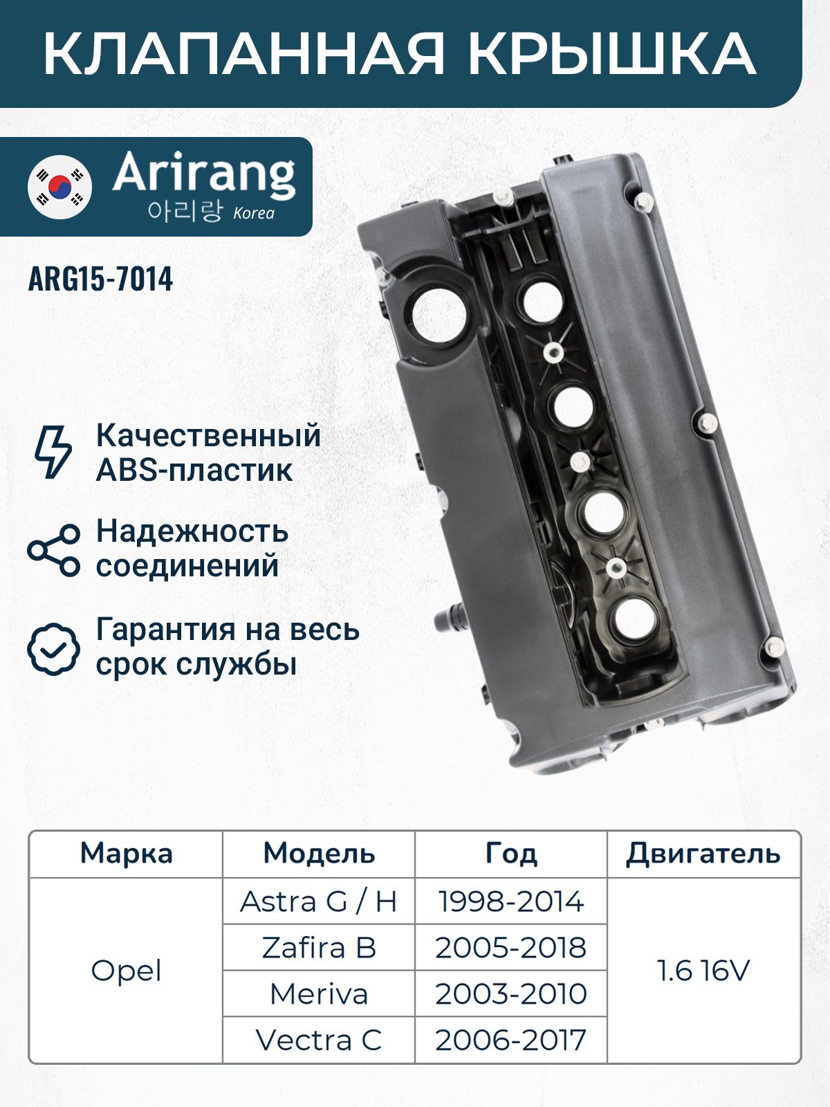 Клапанная крышка Опель 1.6 16V Vectra C, Астра G/H, Зафира B, Meriva / OEM 55556284