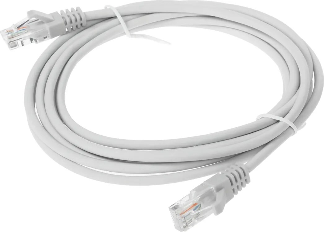 Патч-корд SUPRLAN 10-0144, вилка RJ-45, вилка RJ-45, кат.5E, LSZH, 3м, серый