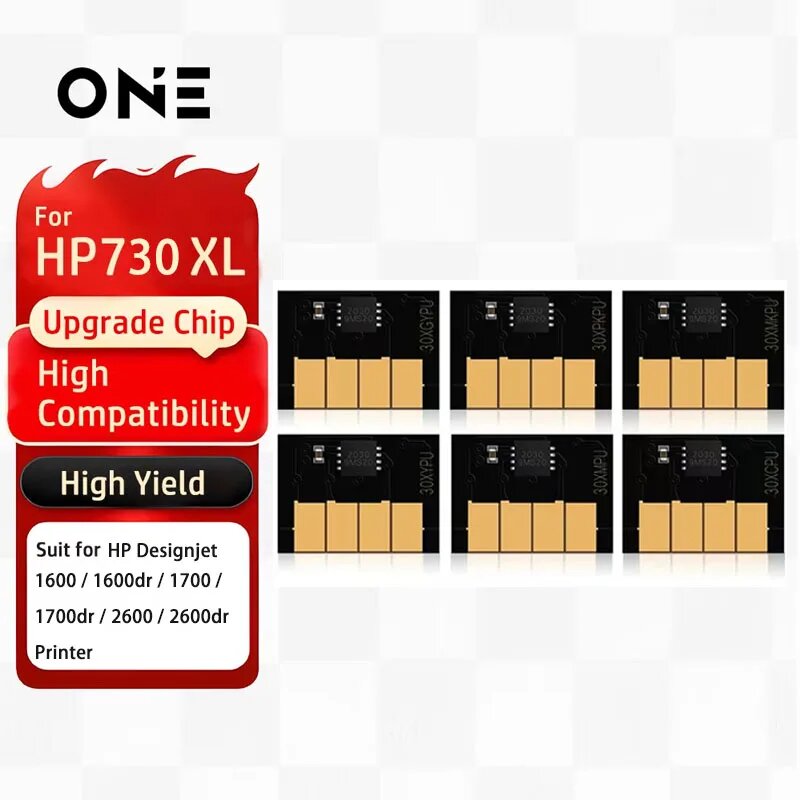 Чип для картриджа HP 730/730XL, 300 мл, 6PC MK C M Y GY PK
