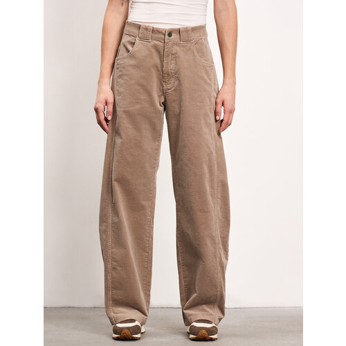фото Брюки streetbeat corduroy barrel leg pants, размер xs, бежевый