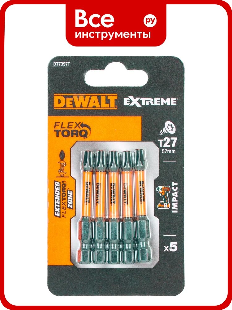 Биты T27х57 мм, 5 шт. DEWALT DT7397T