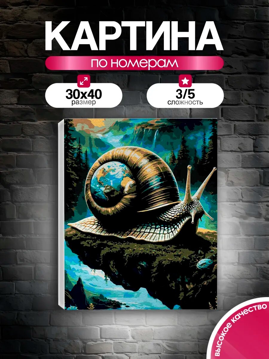 Картина по номерам 30x40 Гигантская улитка