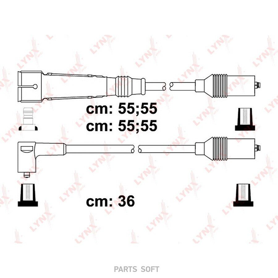 Провода высоковольтные AUDI 100 2 0 90-97/A4 1 6-2 0 94-00/A6 2 0 94-97 VW Passat 1 6 96-00 LYNXAUTO SPE8017