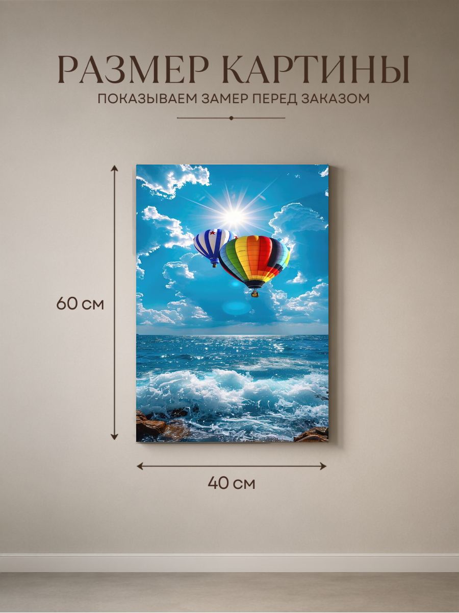 Картина на холсте Воздушные шары 40x60 см