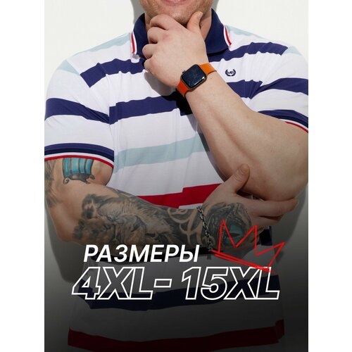фото Поло mr. bigman, размер 7xl, красный, белый