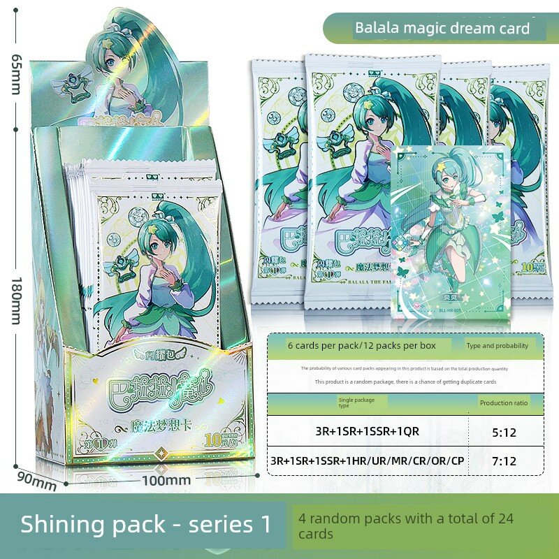 Набор карт Balala Fairy Magic Dream, случайные 4 пачки (24 карты), официально лицензированные коллекционные торговые