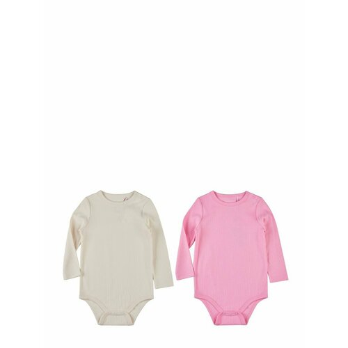 фото Боди kari baby, размер 9-12m, молочный/розовый