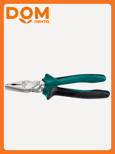 Изображение товара Плоскогубцы комбинированные Kraftool 180мм, хромированное покрытие, хром-молибденовая сталь CrMo