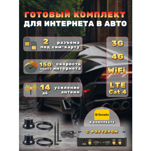 фото Комплект для интернета в автомобиль kroks auto-mr4v, для стабильной связи с сим-картой билайн