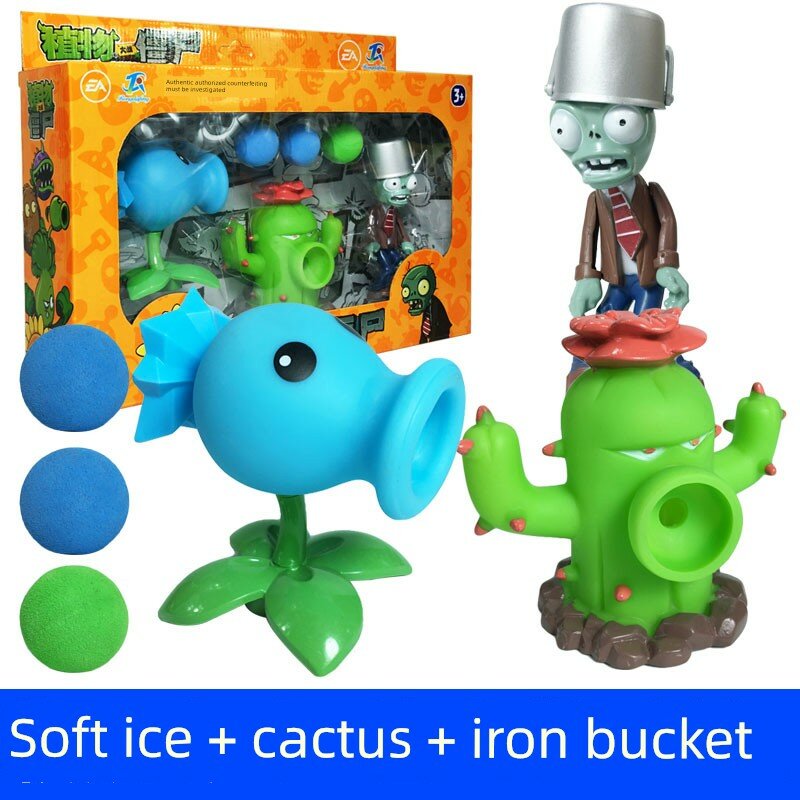 Plants vs. Zombies ледяной стрелок + кактус + ведро-зомби: полный комплект с бесплатным боеприпасом