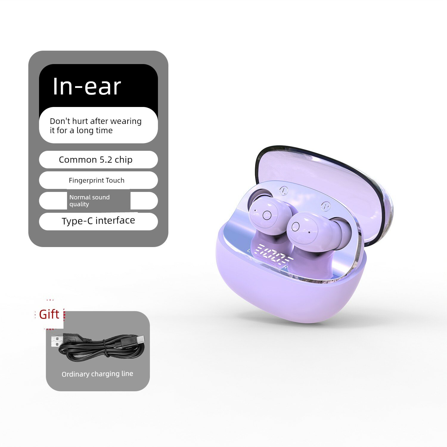 Новые мини-Bluetooth наушники 2025 года, невидимые при ношении, для сна и спорта, Bluetooth 5.4, без светодиодов,