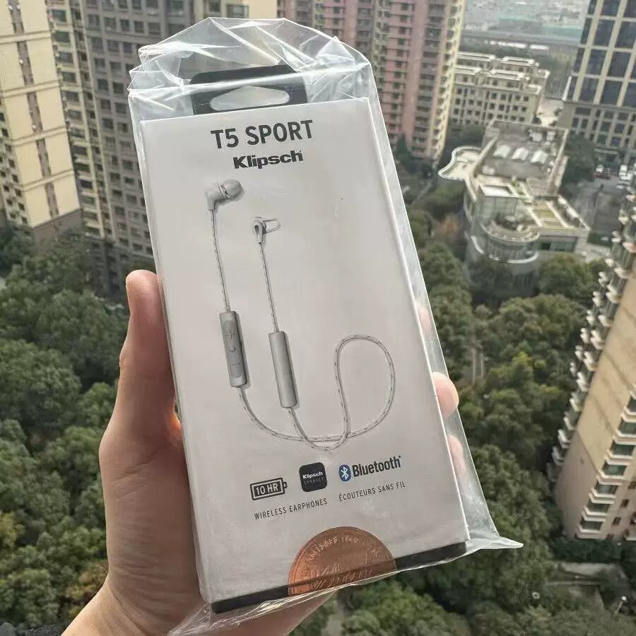 Klipsch T5 Sport беспроводные наушники Bluetooth с шнуром на шею, вкладыш, с микрофоном для спорта, белый