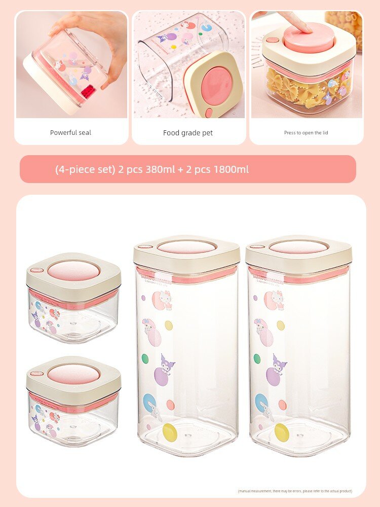 Контейнер для хранения пасты Sanrio Hello Kitty, герметичный, с завинчивающейся крышкой, для макарон, пищевой, с