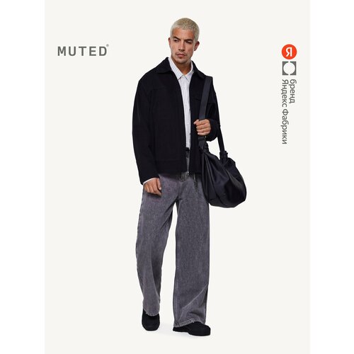 фото Джинсы широкие muted wide leg, размер 28, серый